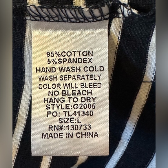 NEW Umgee Casual Striped Long Sleeve Cotton Shirt Dress Size Large Navy White - Picture 3 of 8